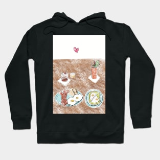 date night valentines day card brunch Hoodie